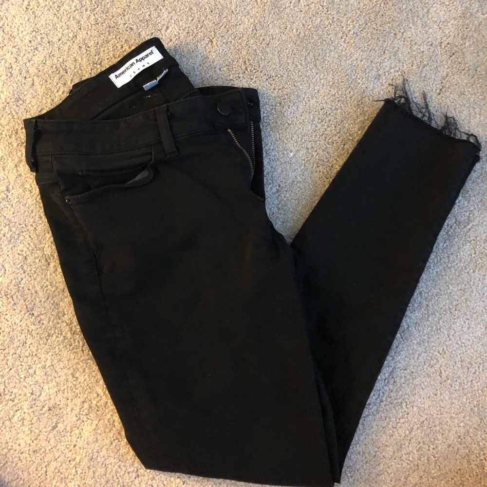 American Apparel denim with frayed ankle